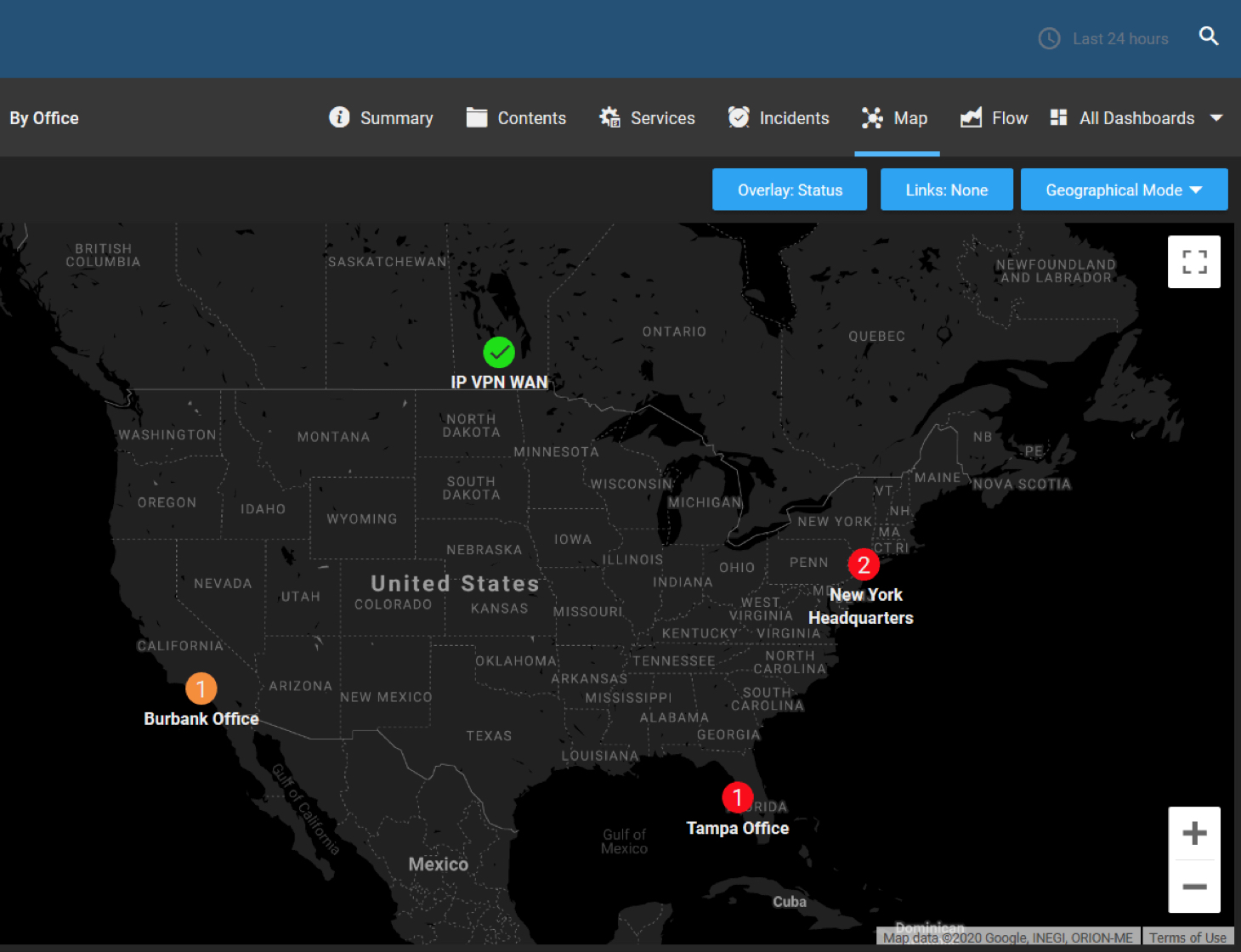 software di mappatura della topologia di rete - dashboard