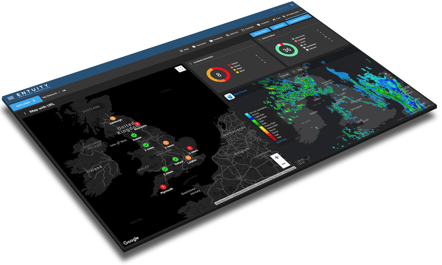 netwerk topologie software - tablet weergave