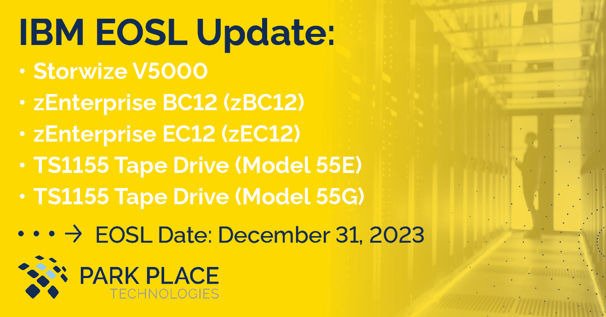 IBM End of Life List EOSL & EOL Dates Park Place