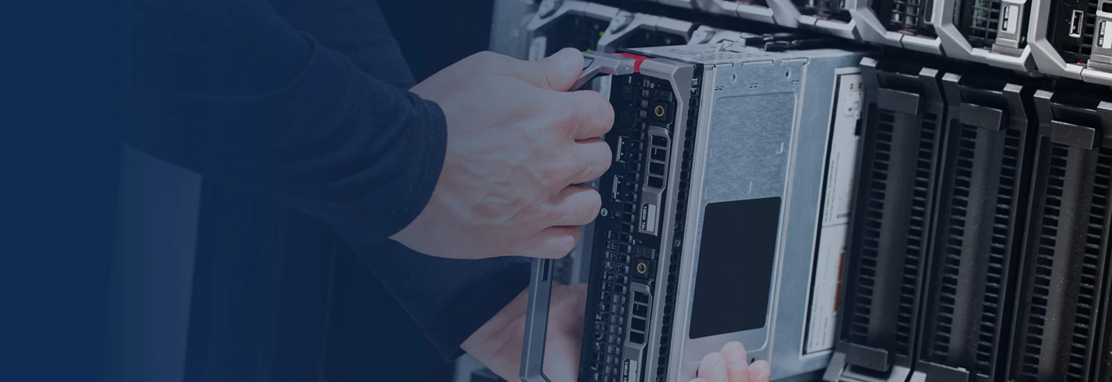 data center maintenance technician working