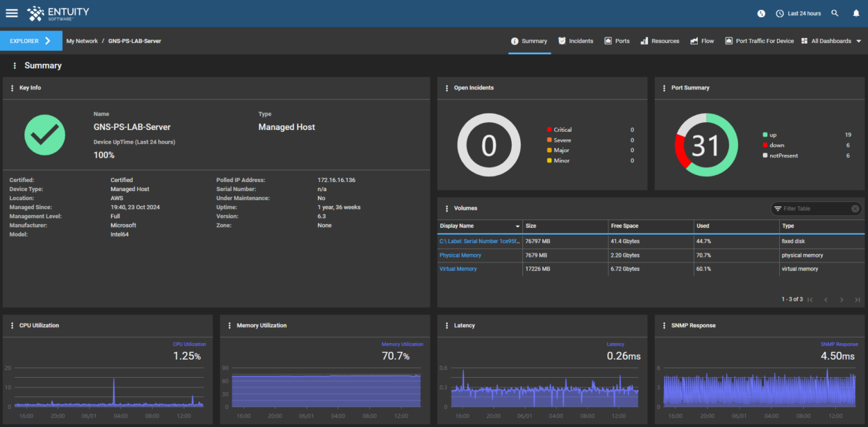 Serverüberwachung und Observability mit Entuity ™